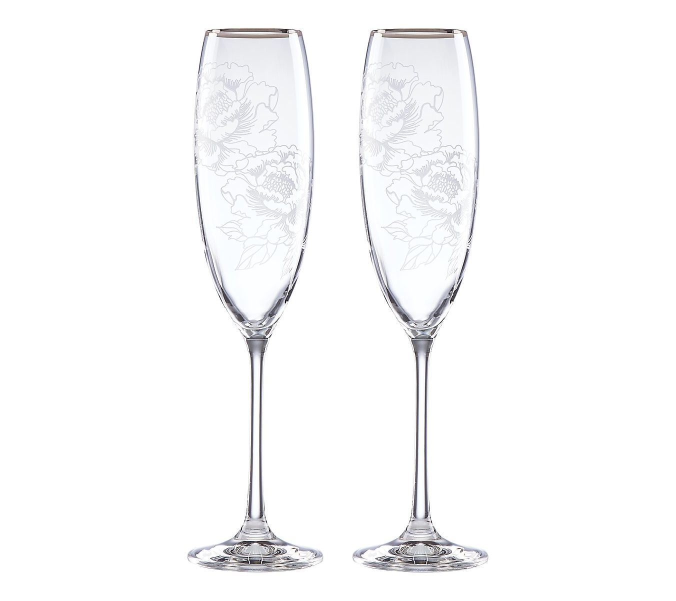 Lenox Silver Peony Toasting Flute Set