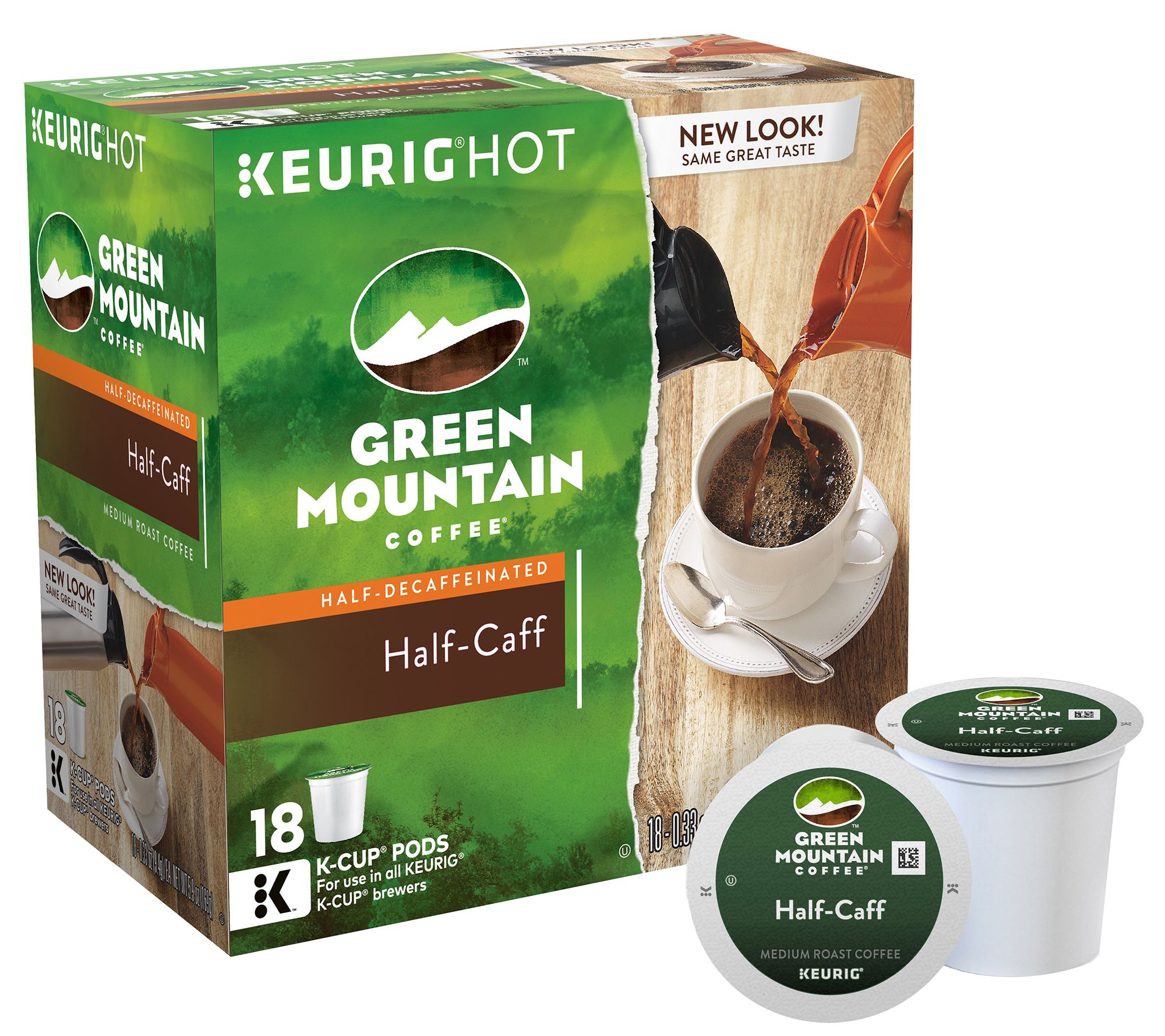 Green Mountain Coffee Roasters 108pc HalfCaffCoffee Pods