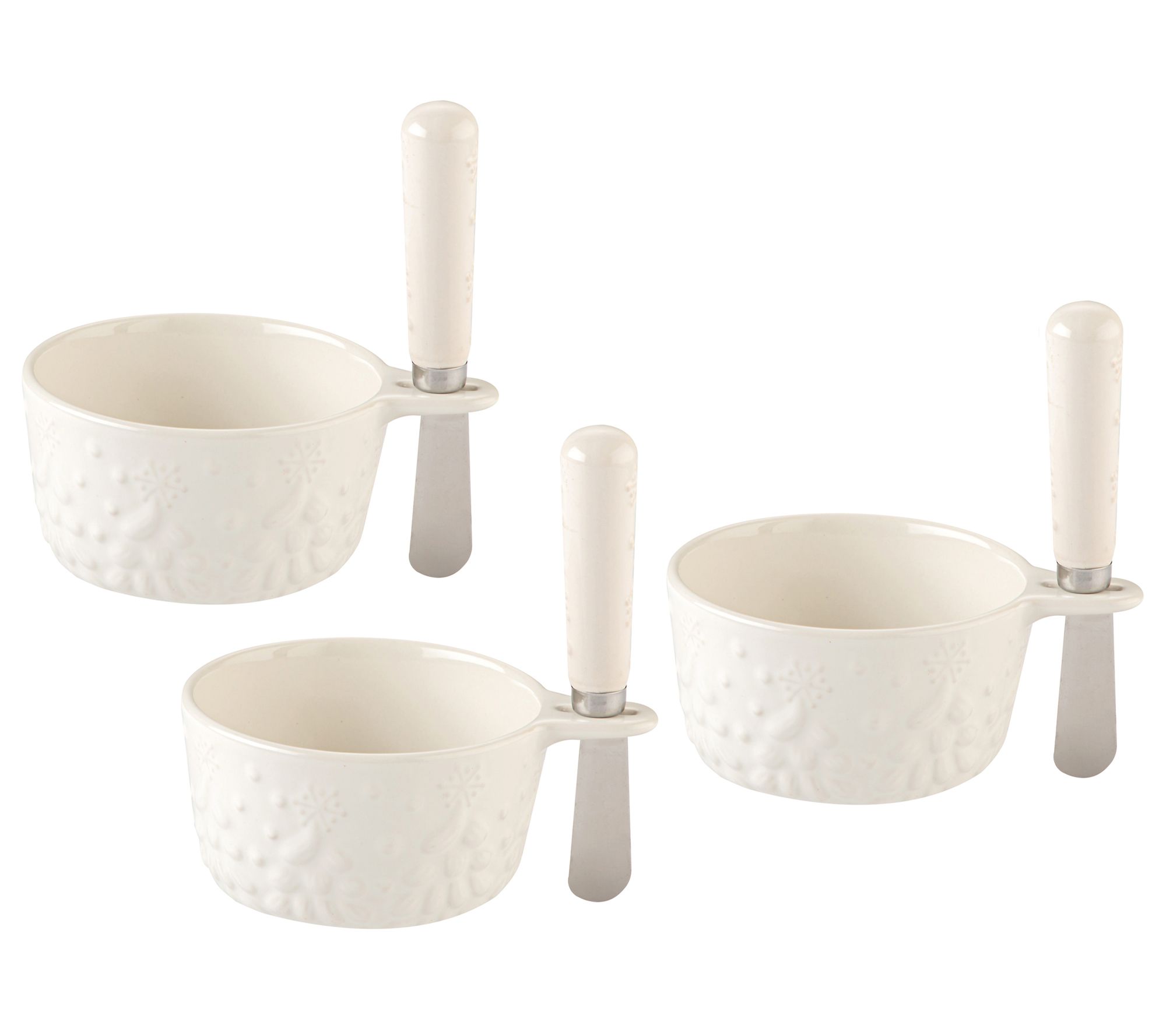 "As Is" Temp-tations Seasonal S/3 10oz Ramekins with Spreaders