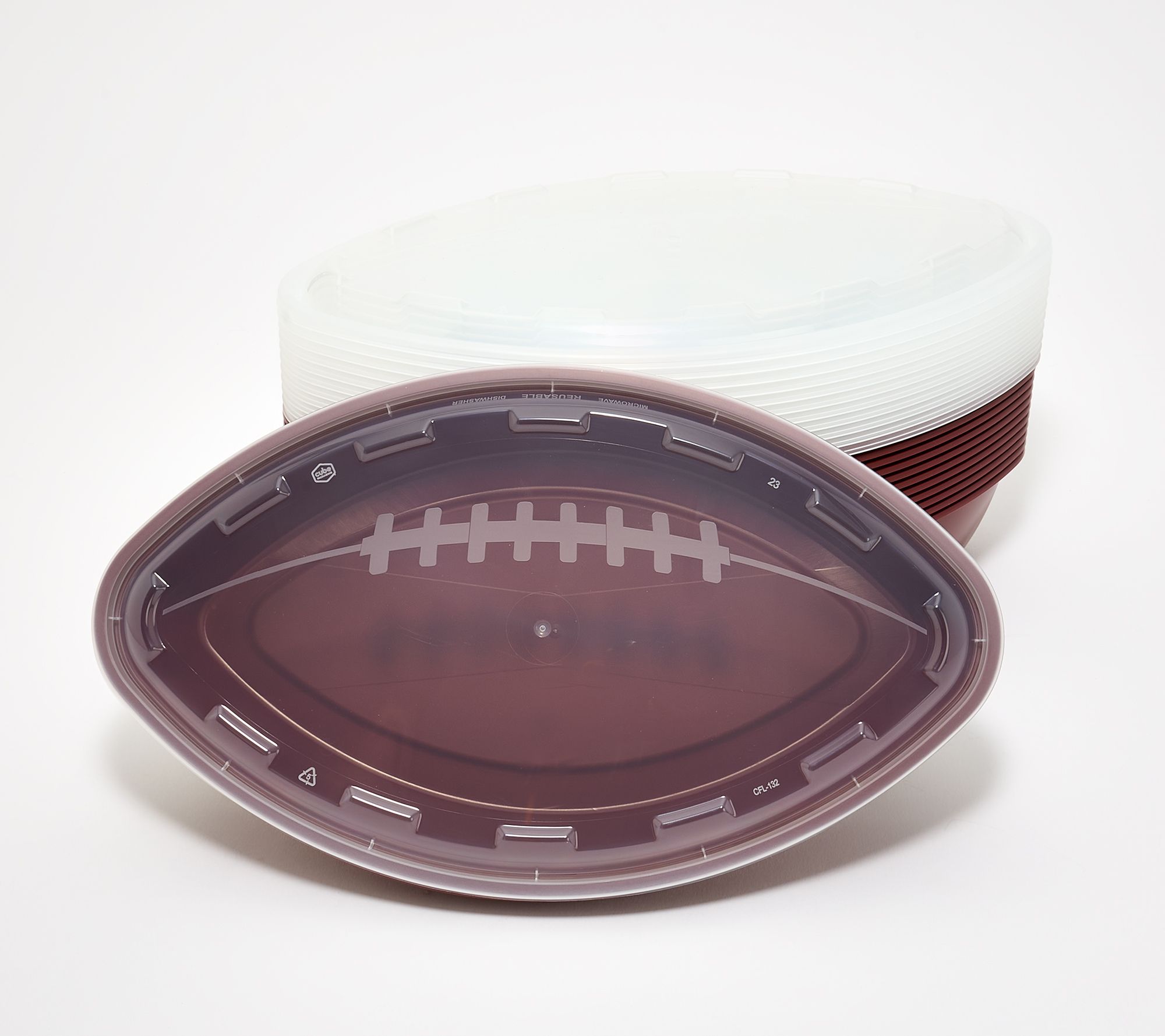 CUBE S/12 56-oz Reusable Football Shaped Food Storage Containers
