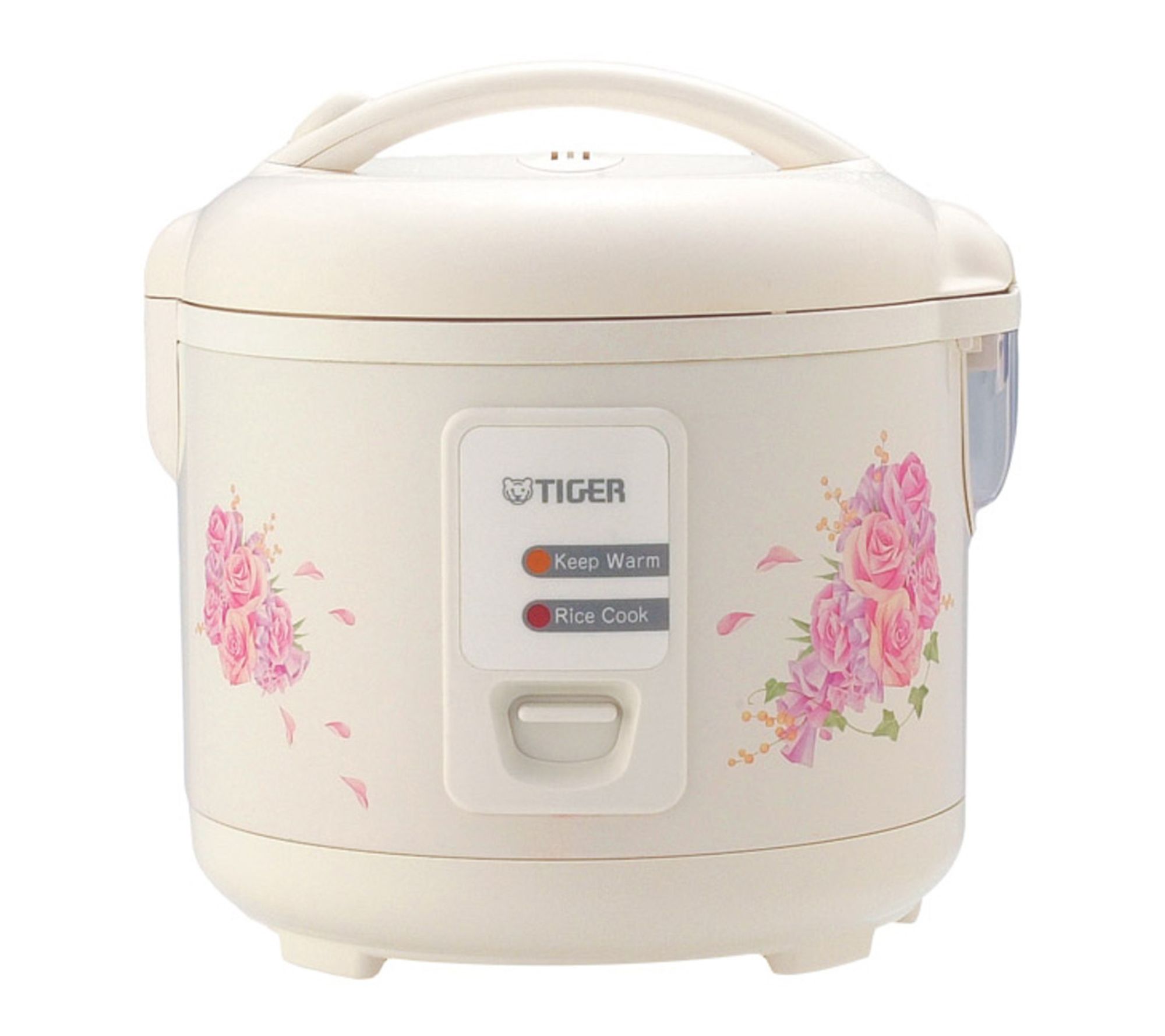Tiger 5.5 Cup White Rice Cooker, Floral White