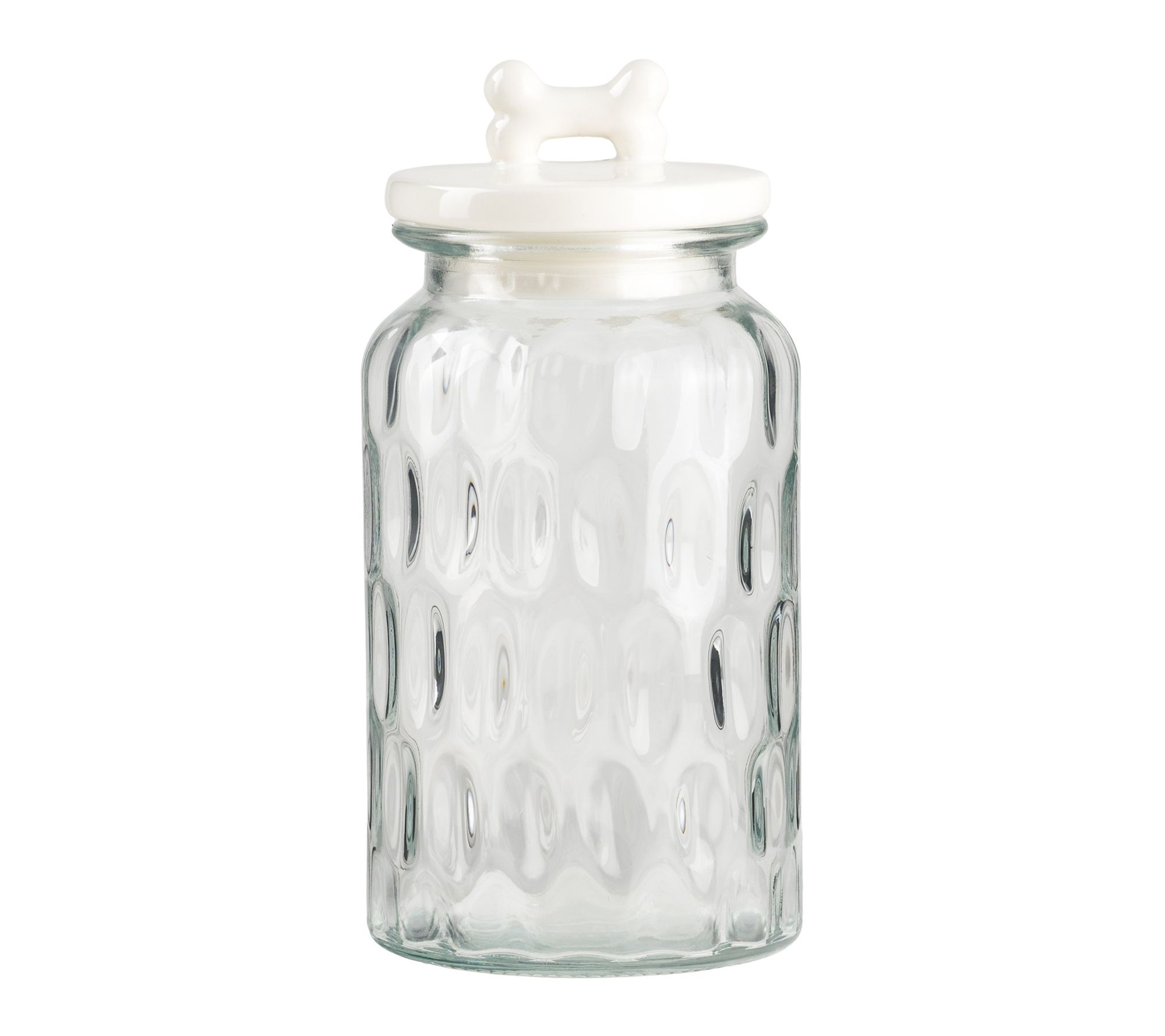 10 Strawberry Street Textured Glass Dog Treat Jar with Figural