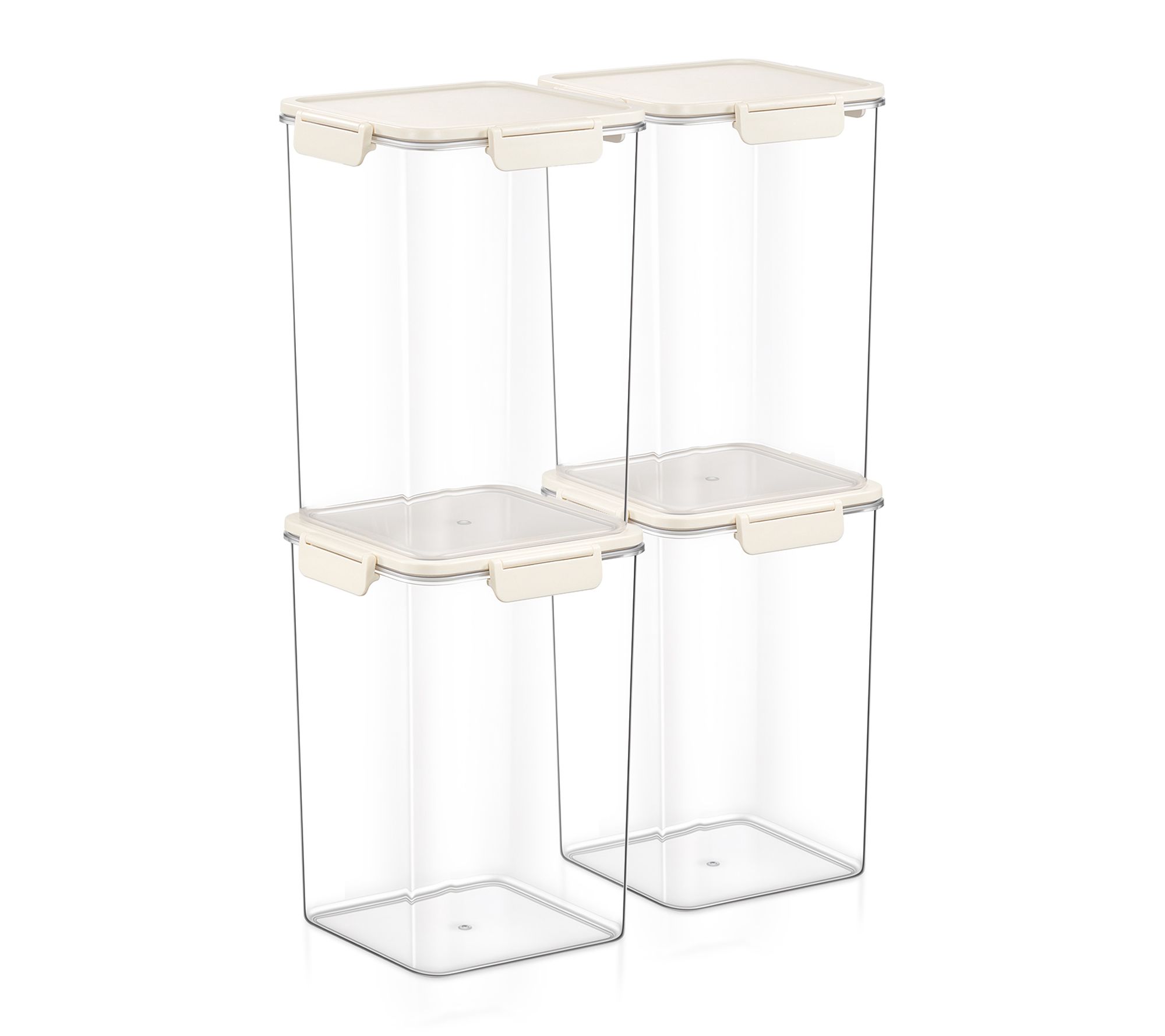 Sorbus Airtight Plastic Food Container, Tall Square 9.45" -4Pk