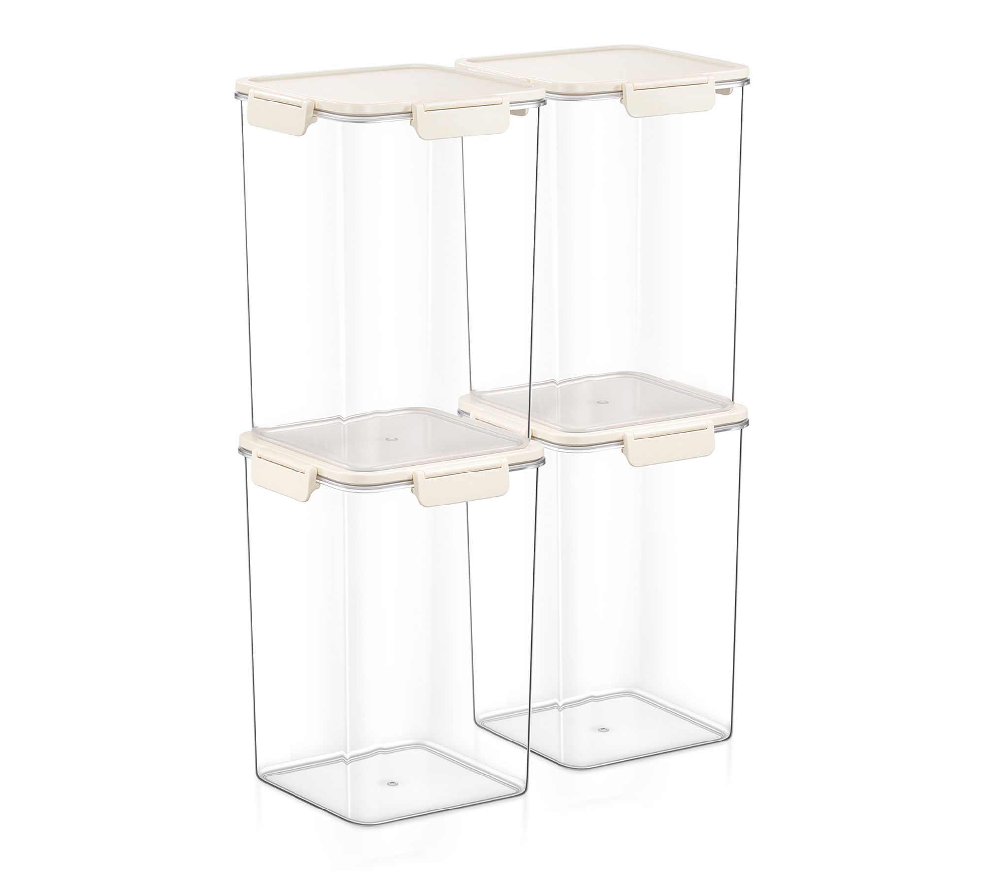 Sorbus Airtight Plastic Food Container, Tall Square 9.45" -4Pk