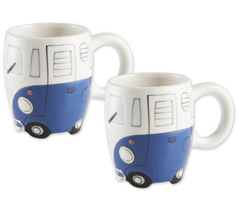 Design Imports Set of 2 Retro Bus Ceramic Mug