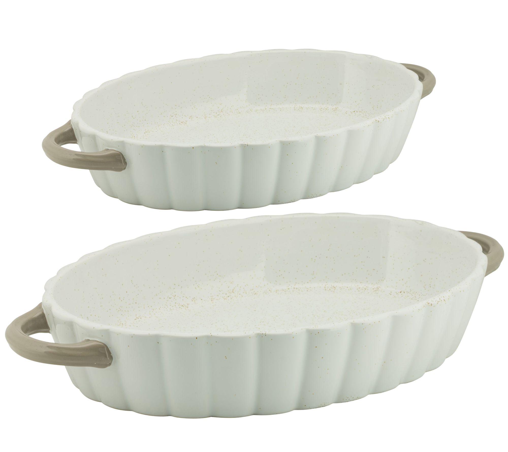 10 Strawberry Street Set of (2) Oval Pumpkin Stone Bakeware