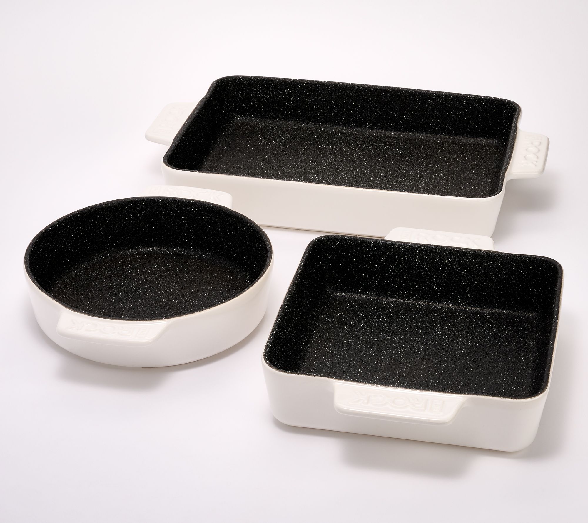 The Rock by Starfrit 3-Pc Nestable Ceramic Bakeware Set 
