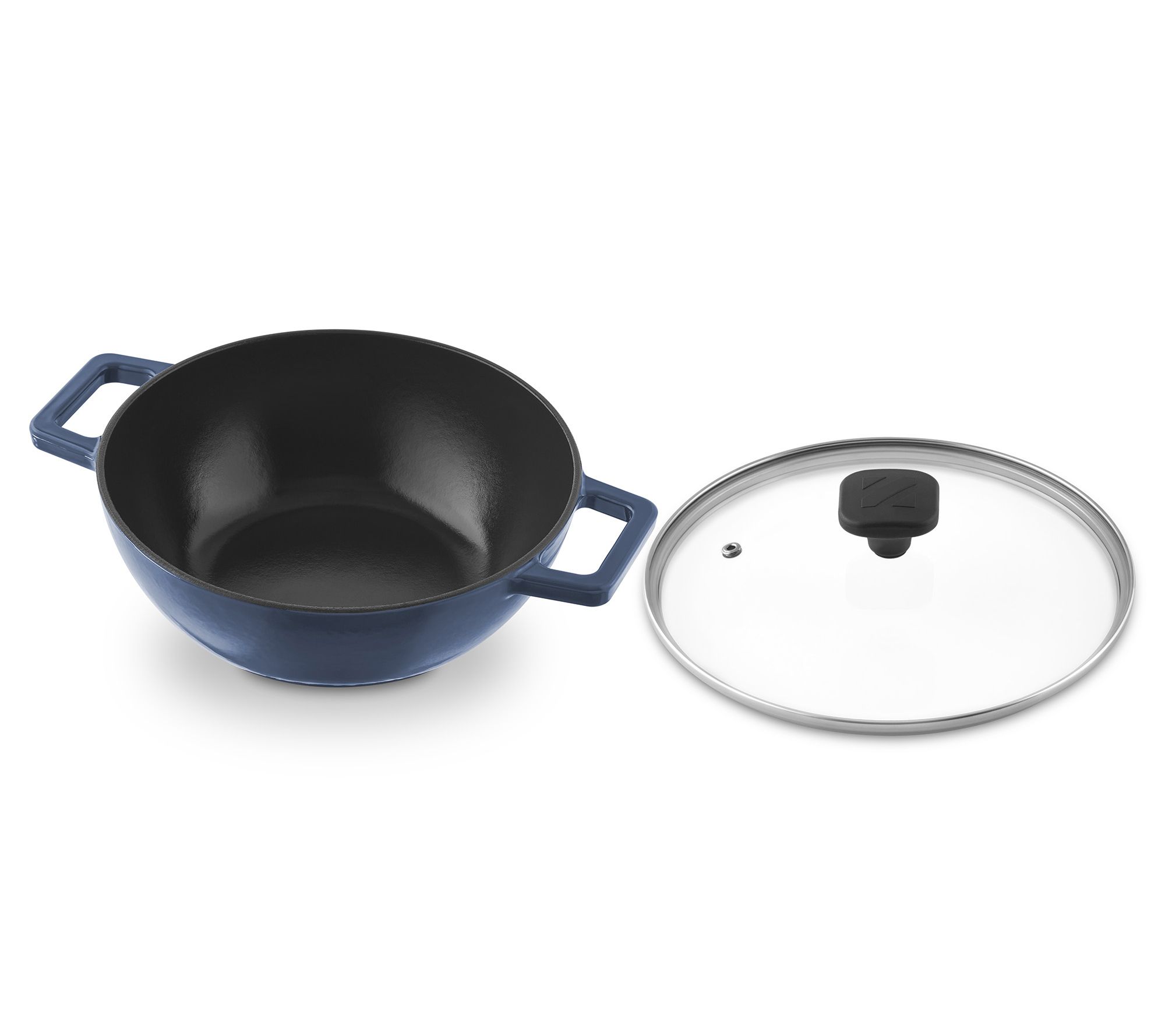 Zakarian by Dash 9" Cast Iron Wok with Glass Lid