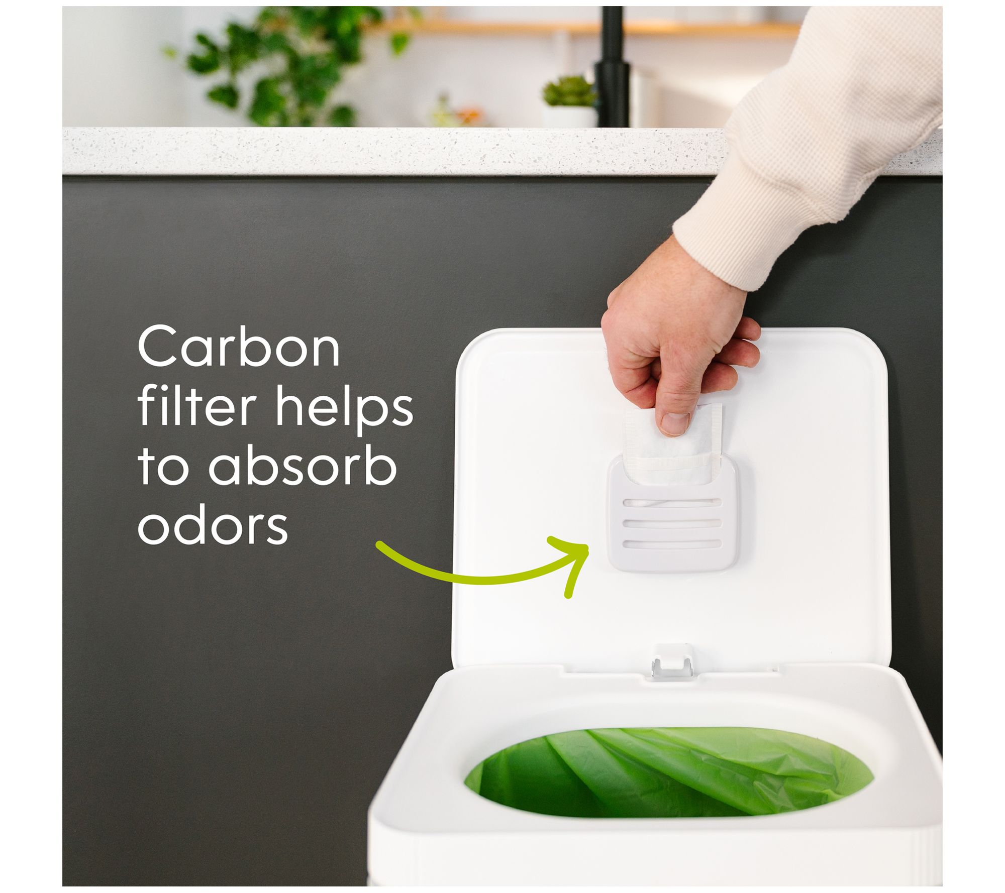 Compost Genie 3.5Gal StepOn Compost & Trash Bin w/ 48 Bags & Carbon