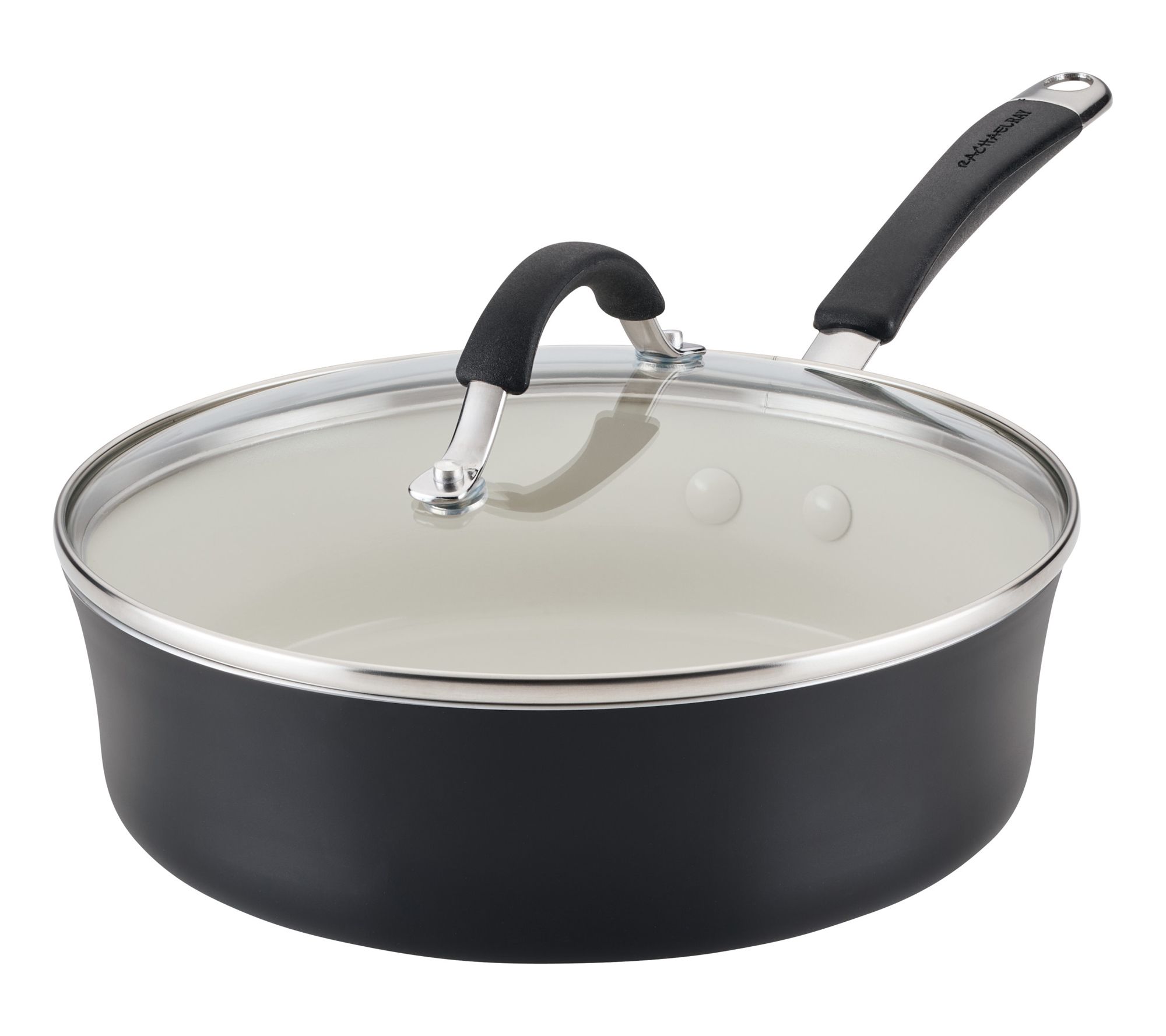 Rachael Ray Cucina Ceramic Nonstick Saute Pan with Lid 3-Quart