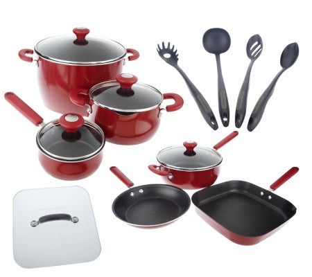 CooksEssentials 10-pc Porcelain Enamel Dishwasher Safe Cookware