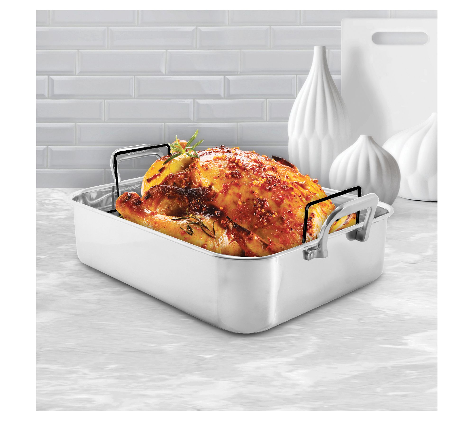 The Rock by Starfrit 17 Roaster with Rack & Stainless Steel Handles