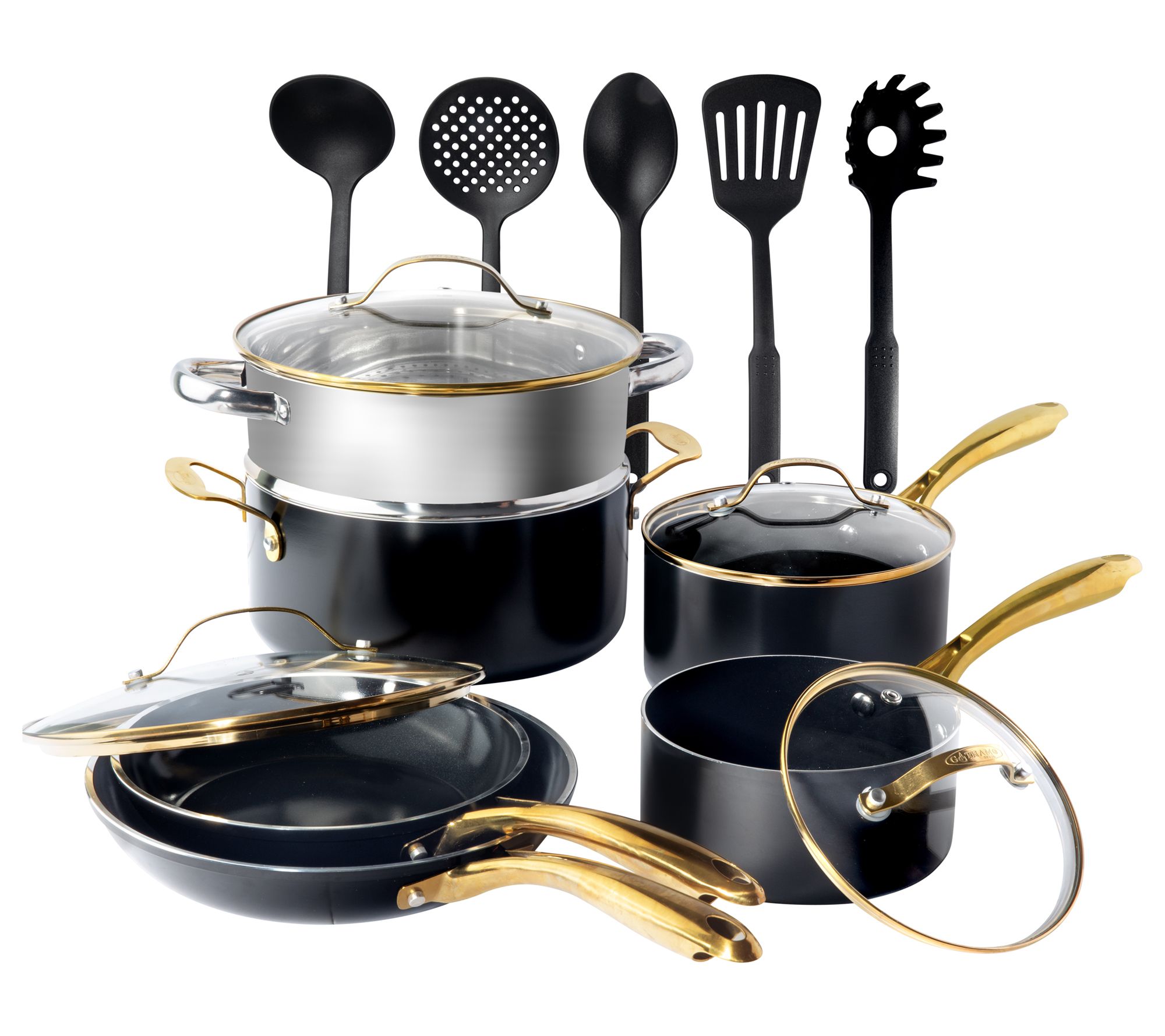 Gotham Steel Black 15 Piece Nonstick Cookware &Utensil Set