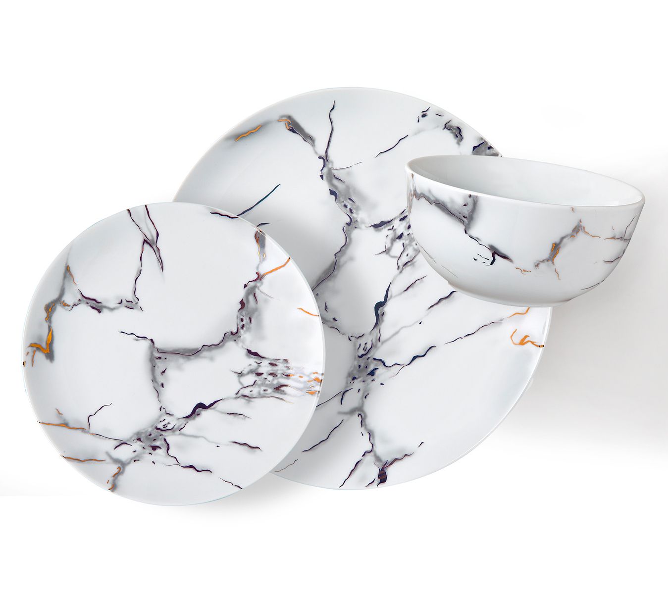 Godinger Rayo Marble Porcelain 18-Piece Dinnerware Set