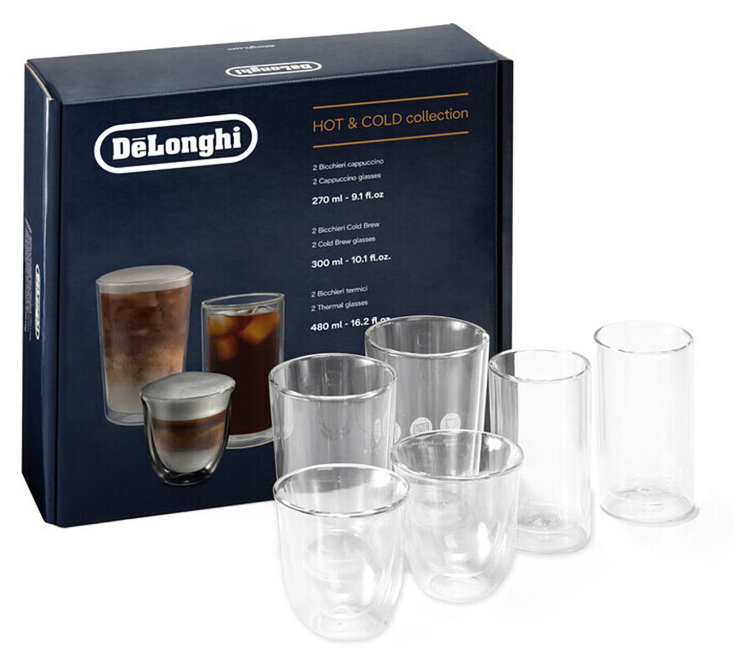 De'Longhi Hot & Cold Collection Trio Glass Set