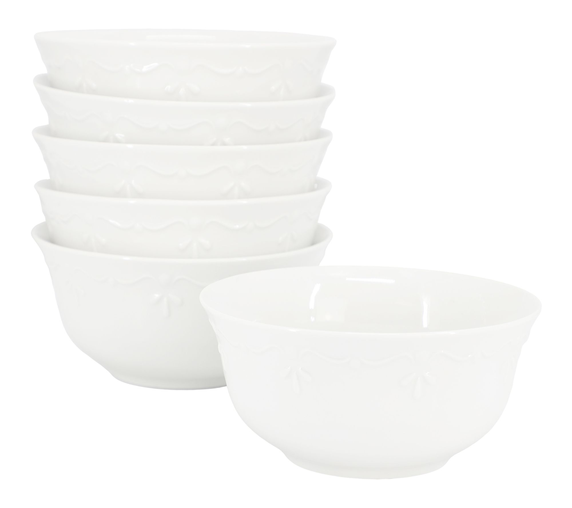 Elama Henryi 6 Piece 6.1 Inch Porcelain Bowl Set in White
