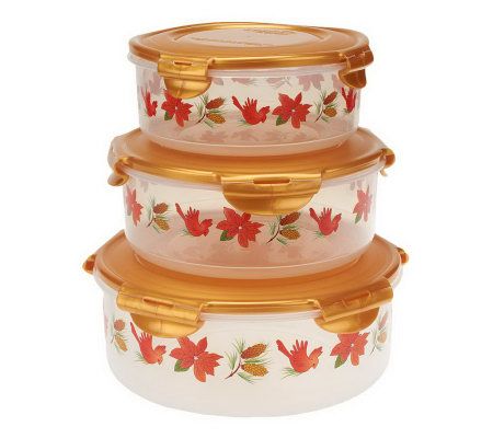 Three Christmas Storage Canisters with Lids
