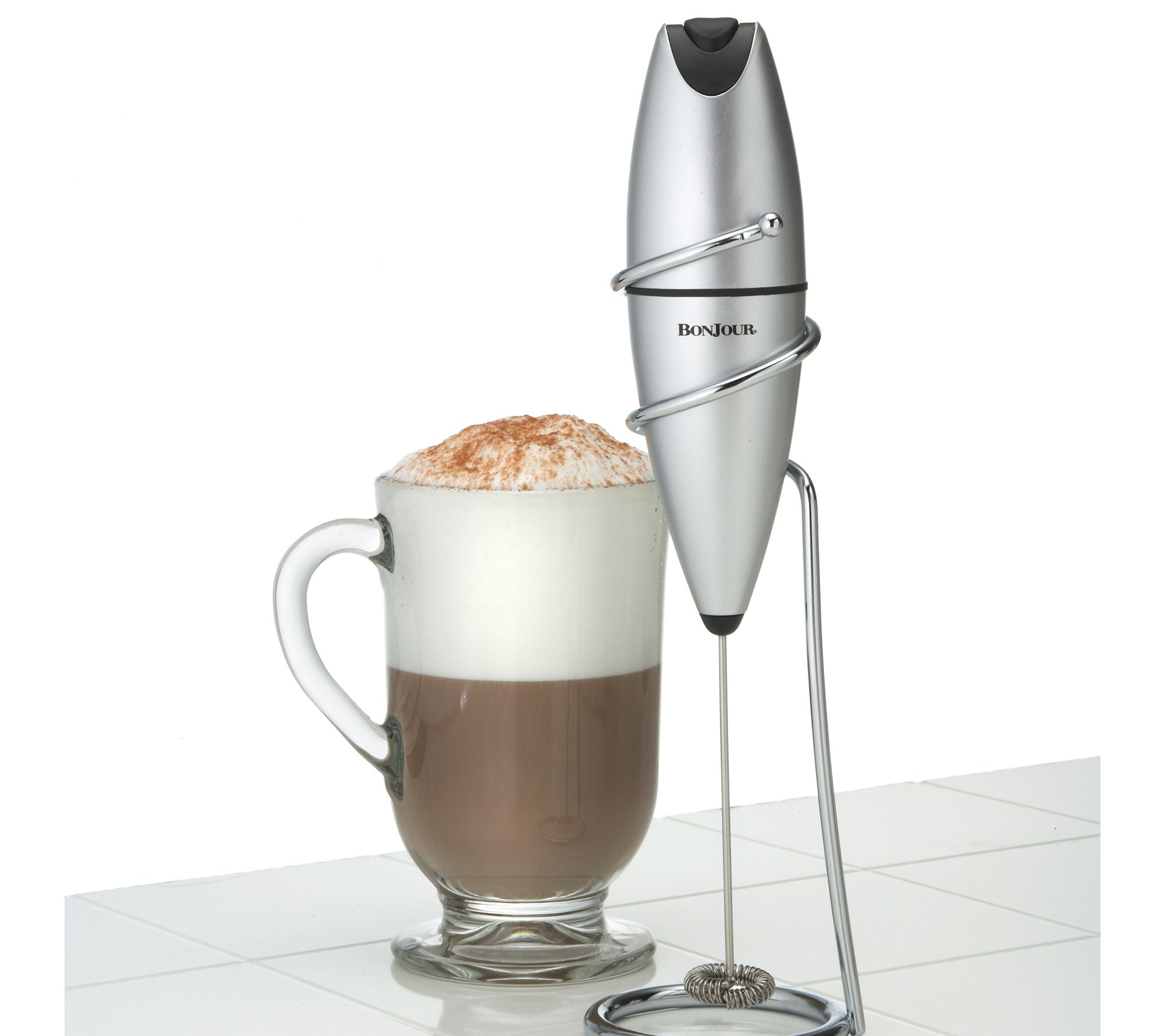 BonJour Stainless Hand-Held Beverage Whisk & Milk Frother