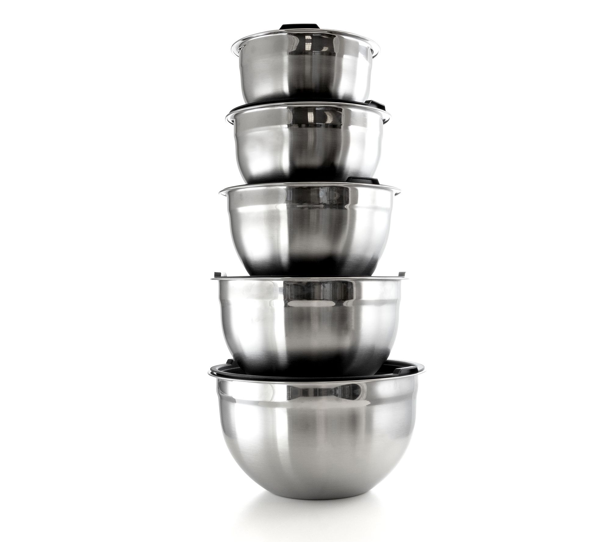 JoyJolt Stainless Steel Food Mixing Bowl Set of 6 Kitchen Mixing Bowls -  Black
