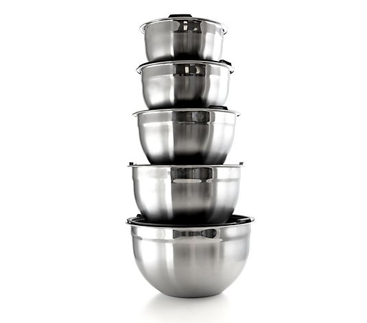 MegaChef 5-Piece Stackable Mixing Bowl Set withLids