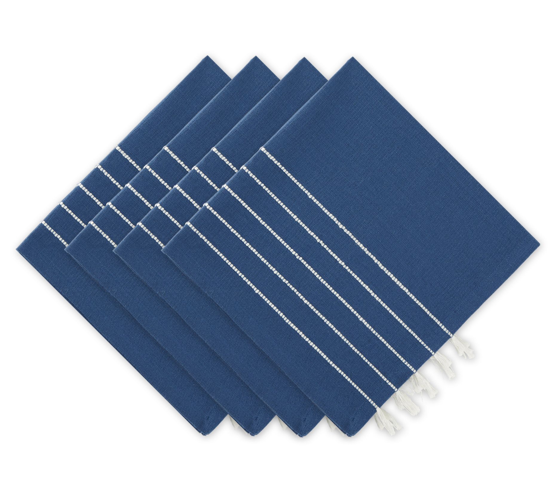 Design Imports Set of 4 Stripe Tassel Napkins