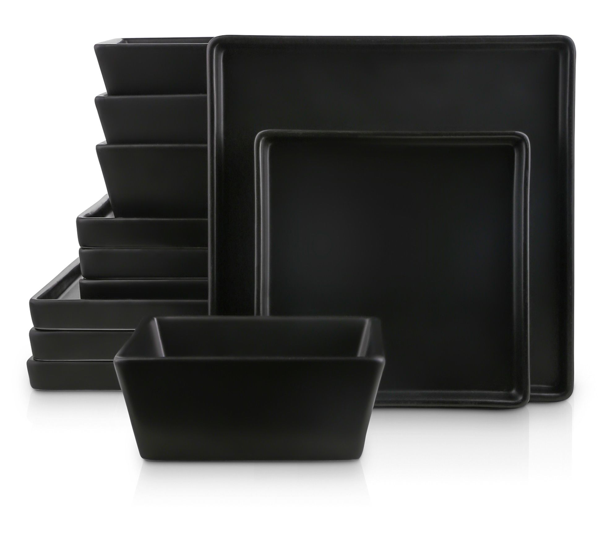 Stone + Lain Grace 12-Piece Stoneware Square Dinnerware Set