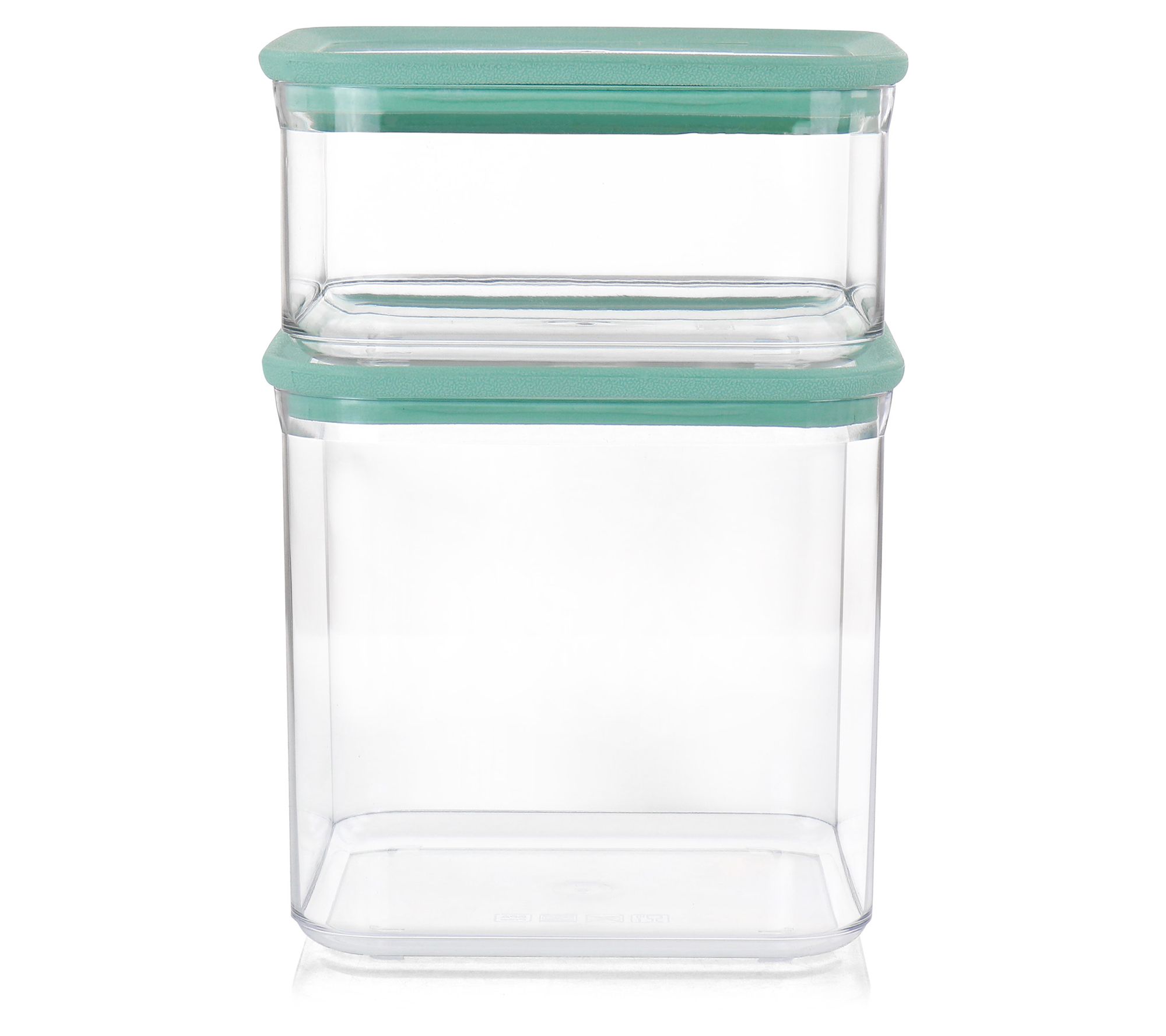 Martha Stewart 3-Piece Plastic Stackable Container Set, Mint Green