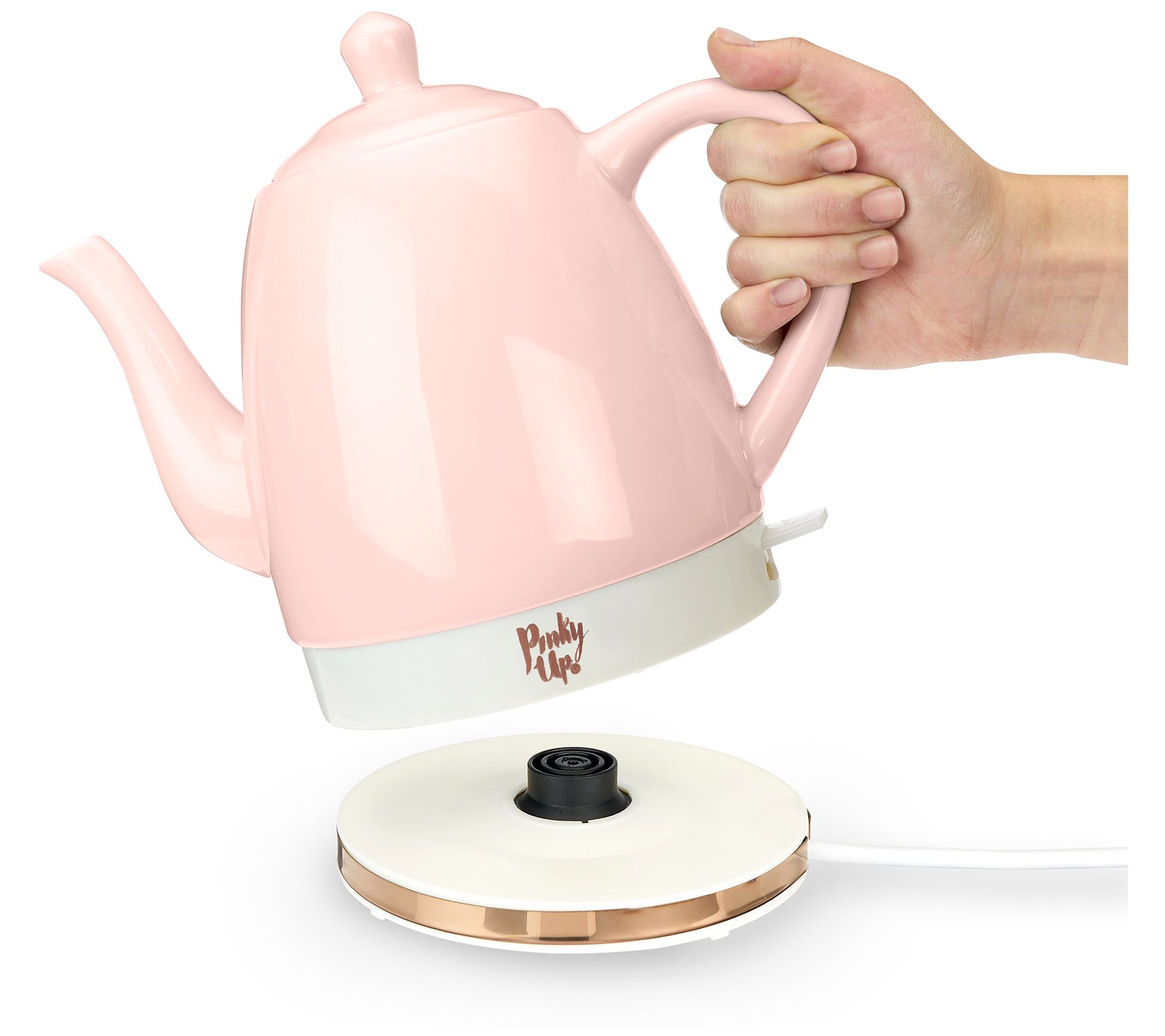 Pinky Up Noelle Pink Ceramic Electric Tea Kettle