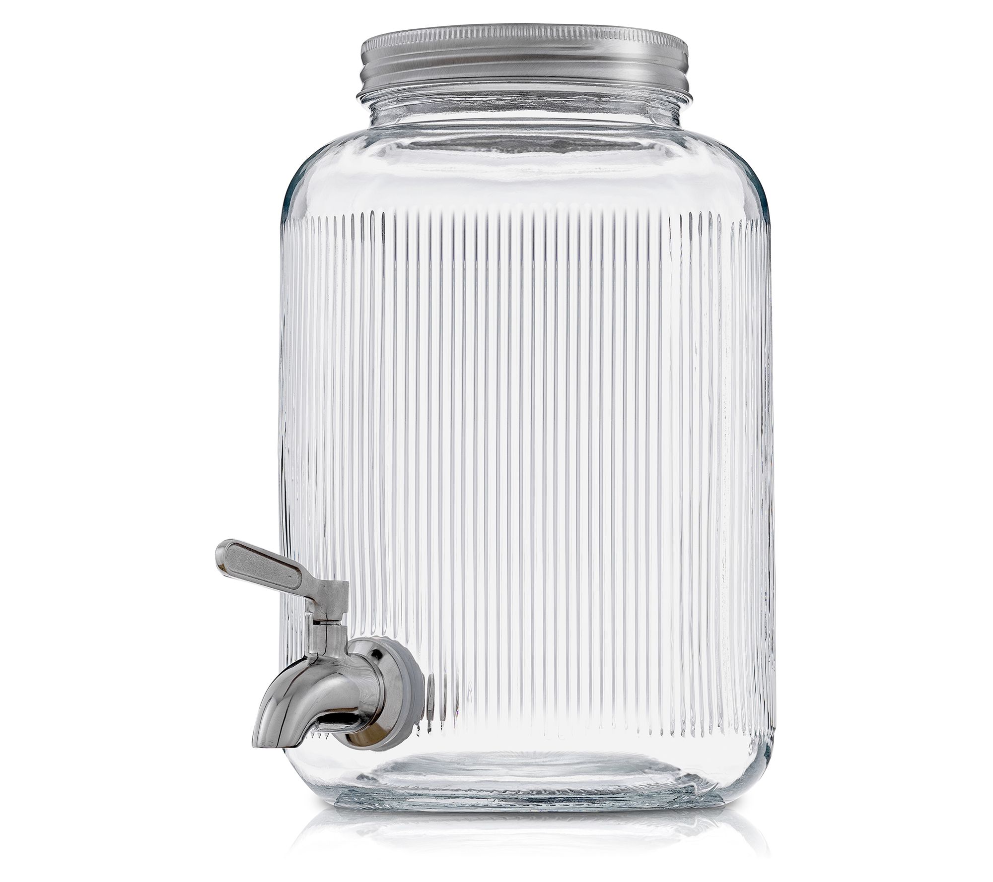 JoyJolt Glass Fluted Drink Dispenser - 1 Gallon