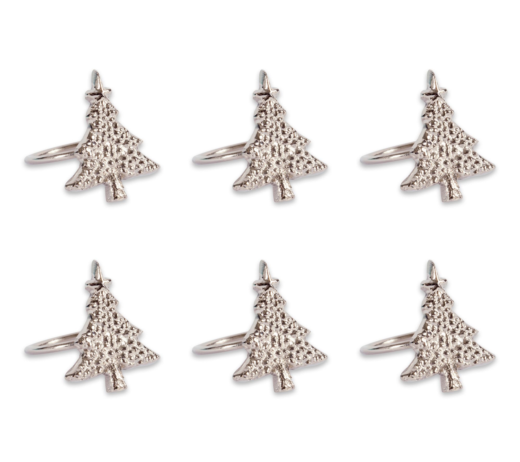 Design Imports Set/6 Christmas Tree Napkin Rings