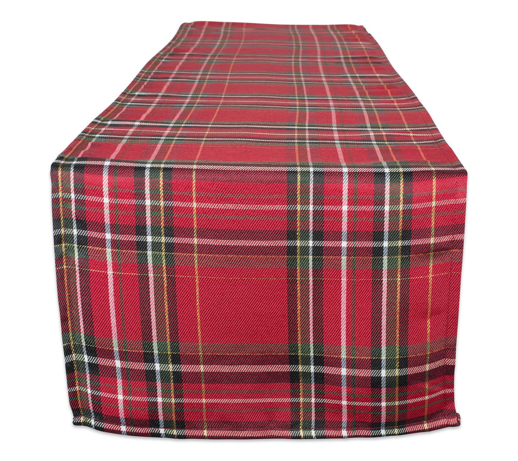 Design Imports Holiday Metallic Plaid Table Runner 14X72