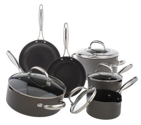 Rachael Ray Hard Anodized Ii Dishwasher Safe Nonstick 10pc Cookware Set :  Target