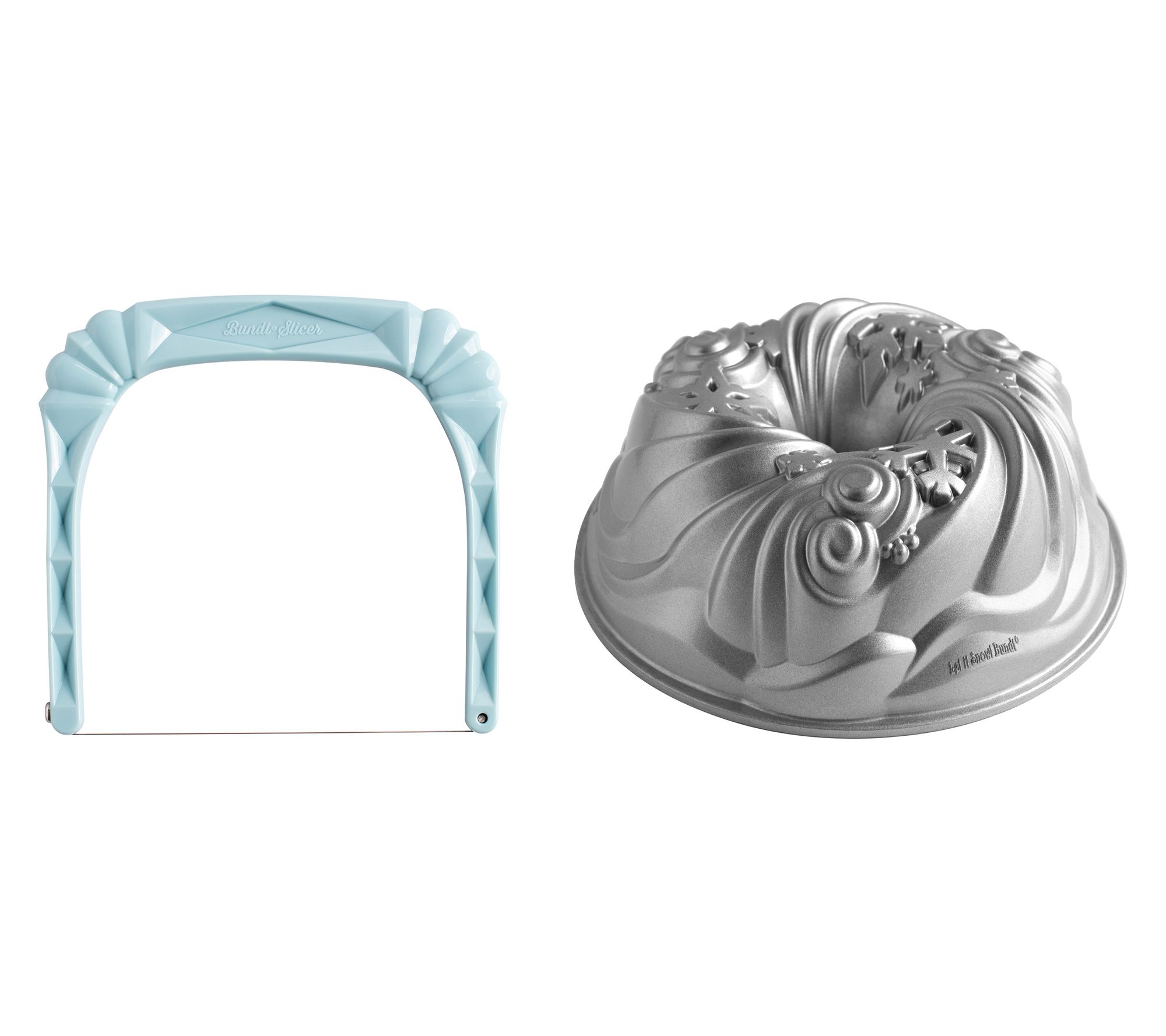 Nordic Ware Let It Snow Bundt & Slicer Set