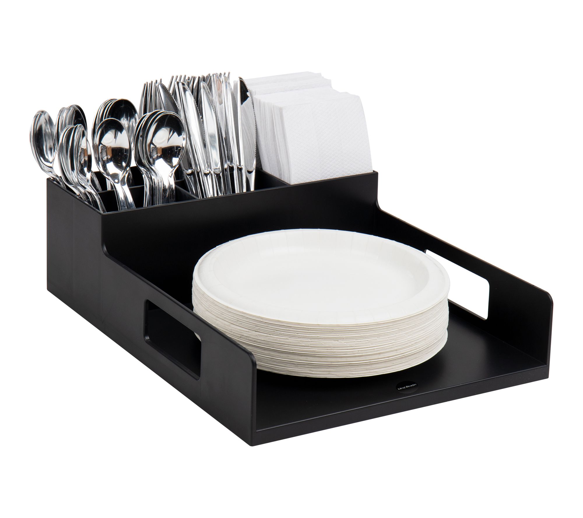 Mind Reader Utensil Napkin & Plate Holder Silve rware Organize