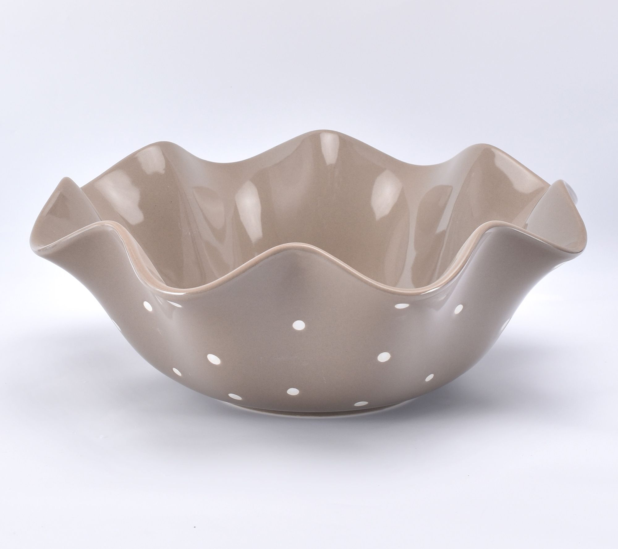 Temp-tations Polka Dot 4-qt Ruffle Serving Bowl