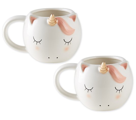 Design Imports Set of 2 Unicorn Ceramic Mug