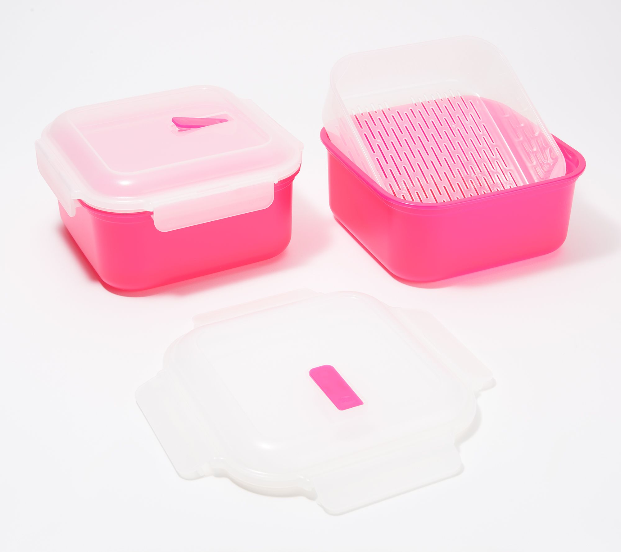 BergHOFF Essentials 6Pc Lunch Box Set For Two, Silicone Stretch Band, PP Lid