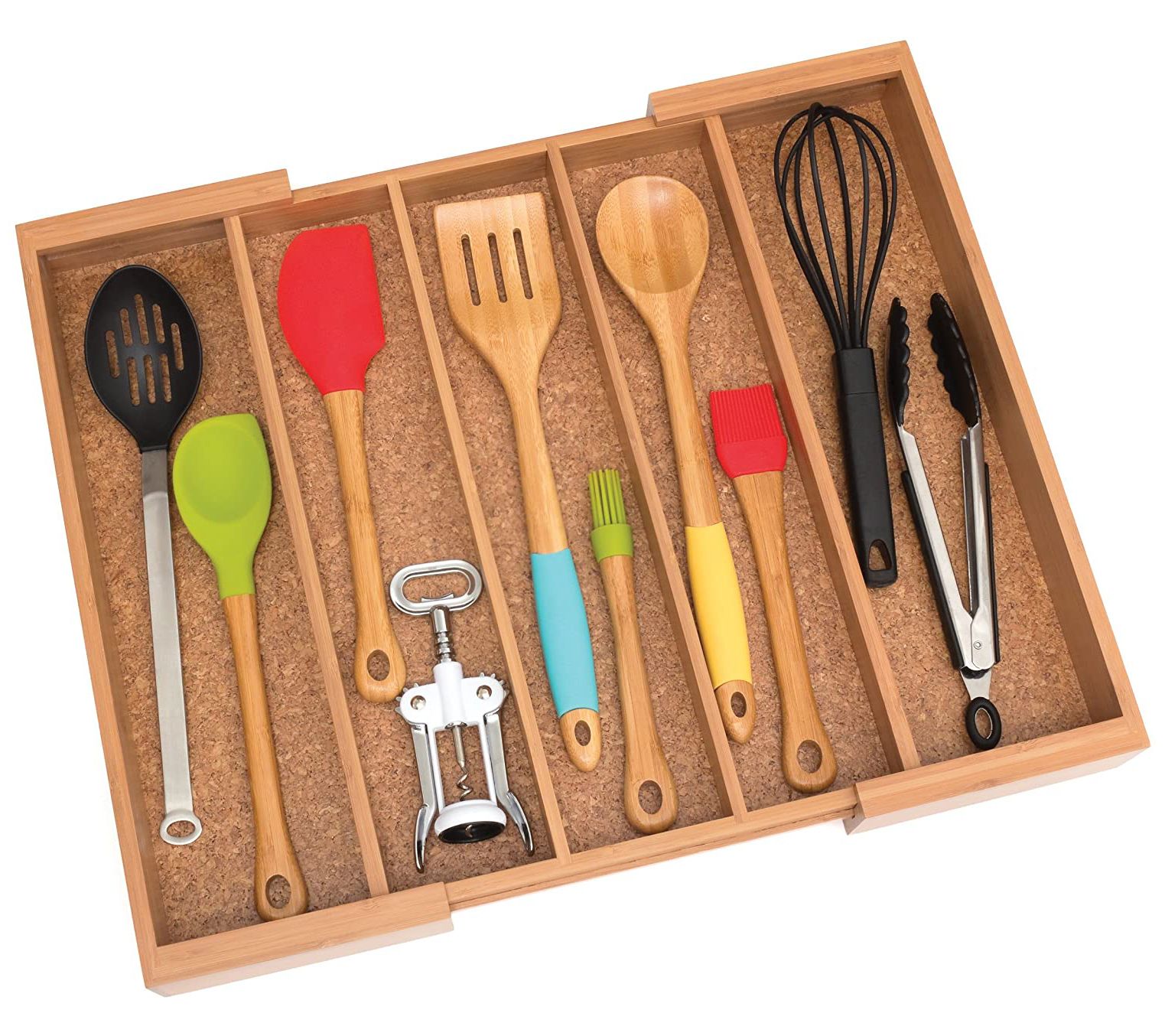 Lipper International Extendable Bamboo Wood Utensil Holder