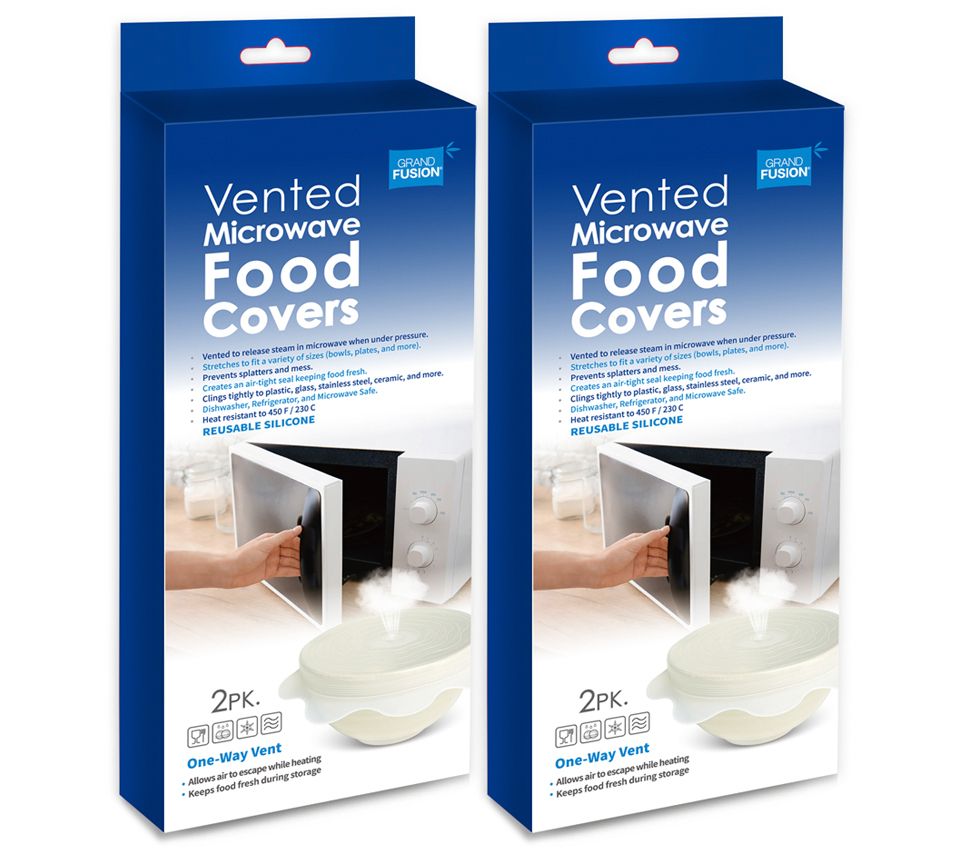 Grand Fusion Set of 2 Vented Microwave Food Covers 
