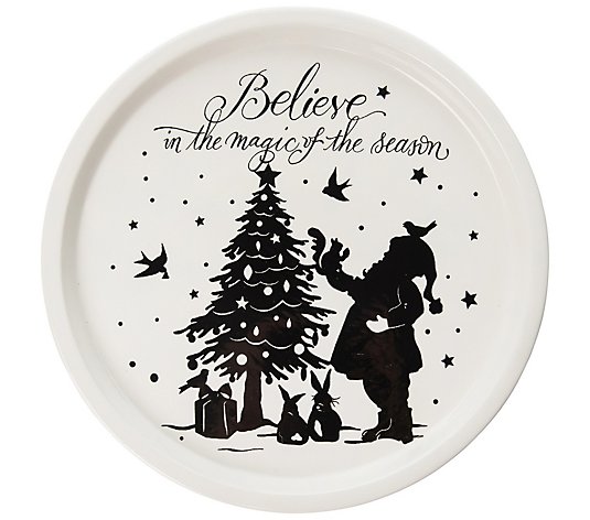 Gallerie II 10" x 10" Believe Christmas Platter