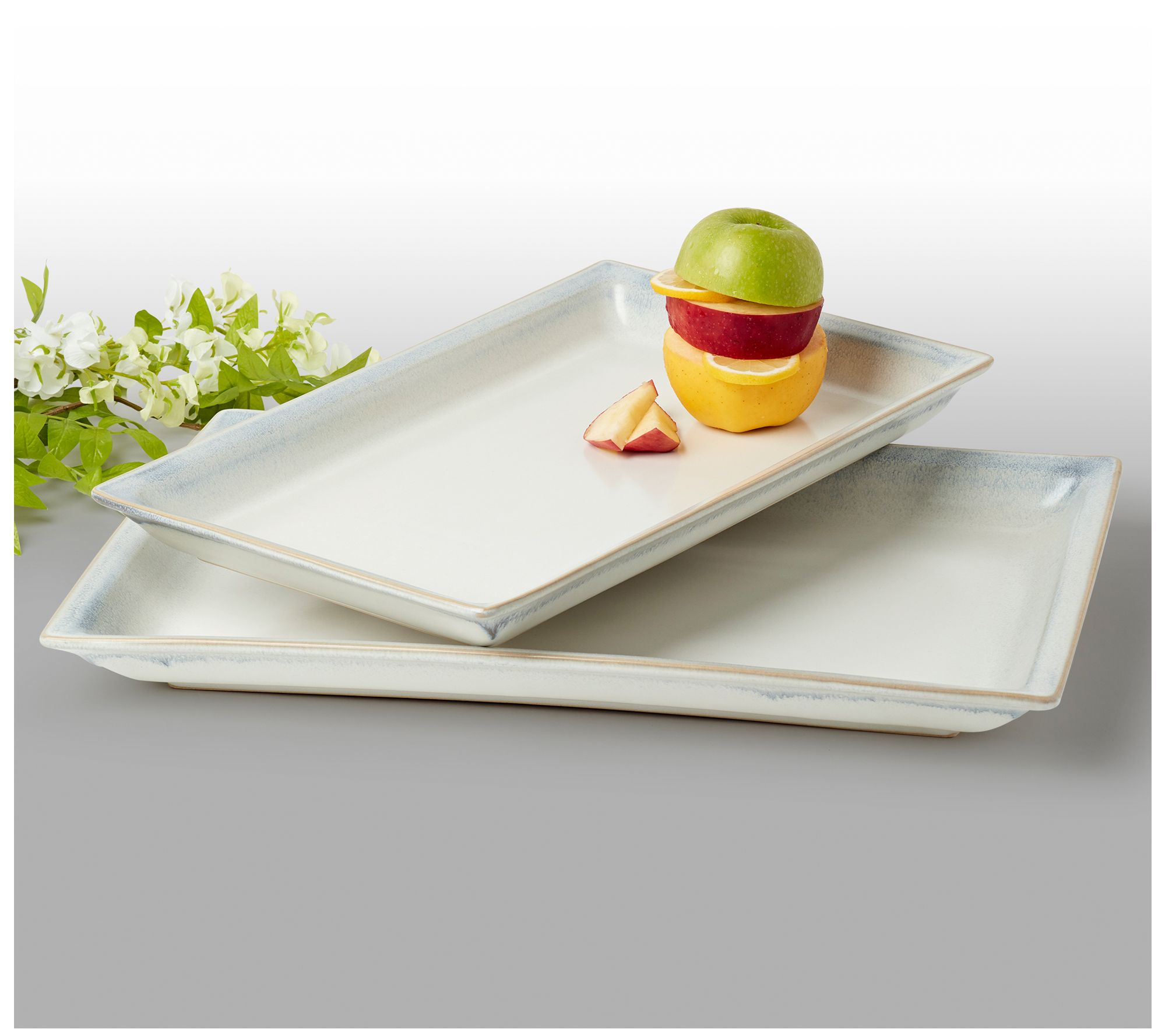 Tabletops Unlimited 2Piece Rectangular Serving Platter Set