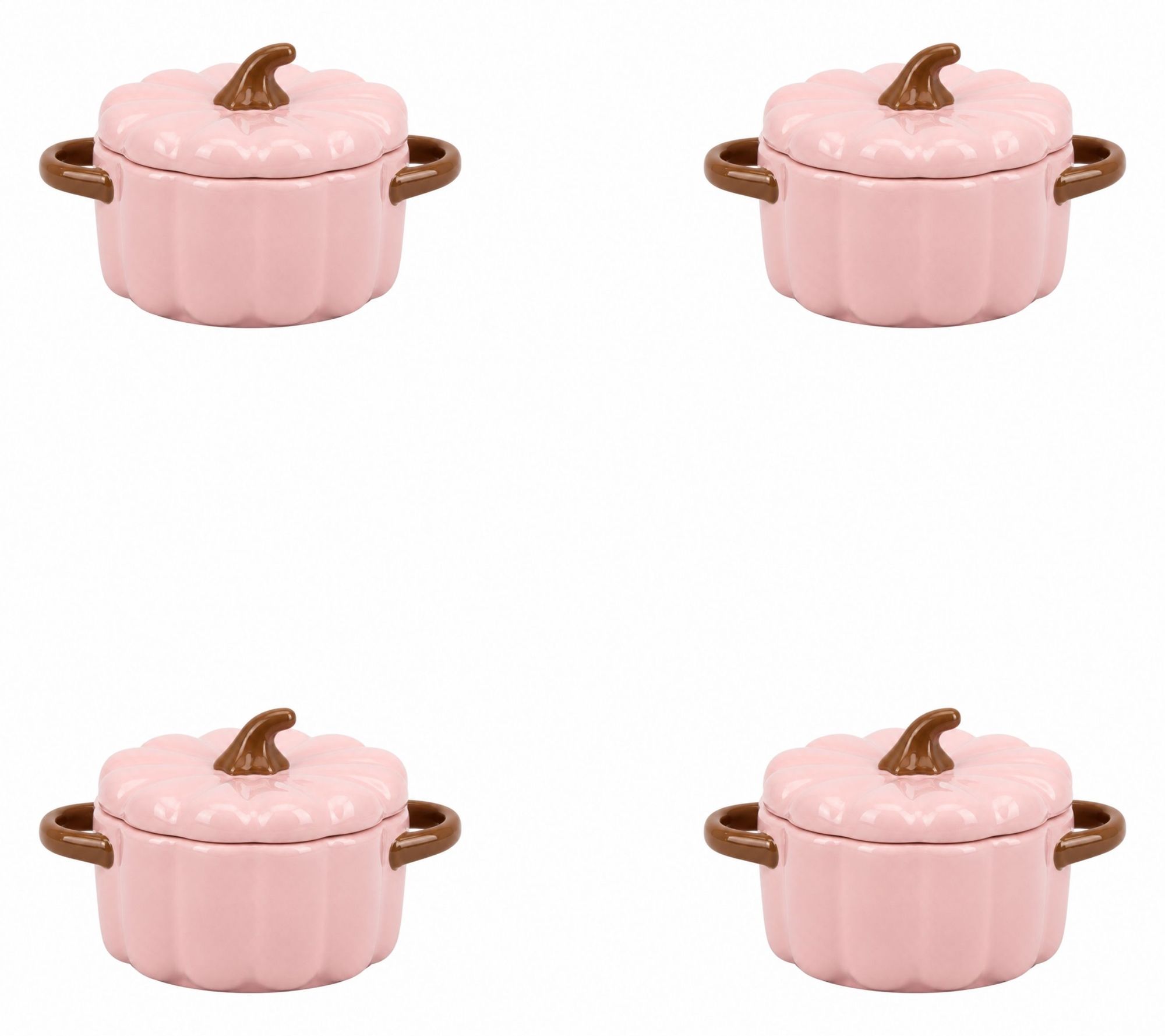 10 Strawberry Street Set of (4) 4Pumpkin Stoneware Tureens