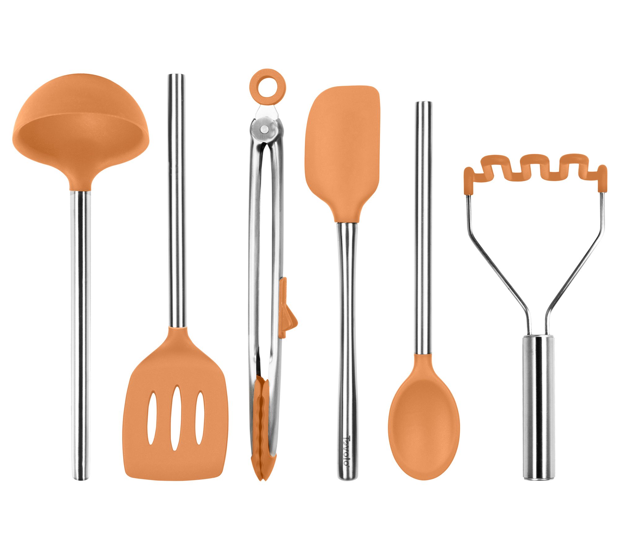 Tovolo Set of 6 Silicone Kitchen Utensils w/SSandles