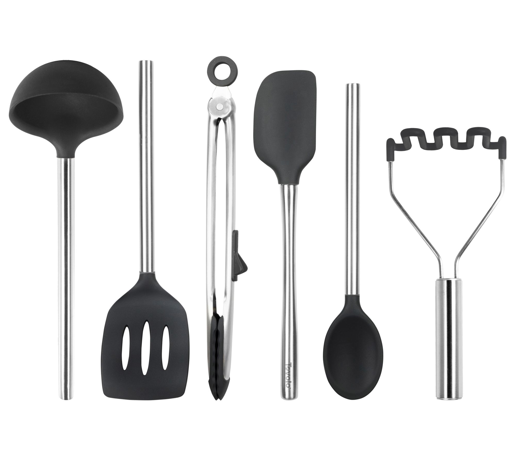 Tovolo Set of 6 Silicone Kitchen Utensils w/SSandles