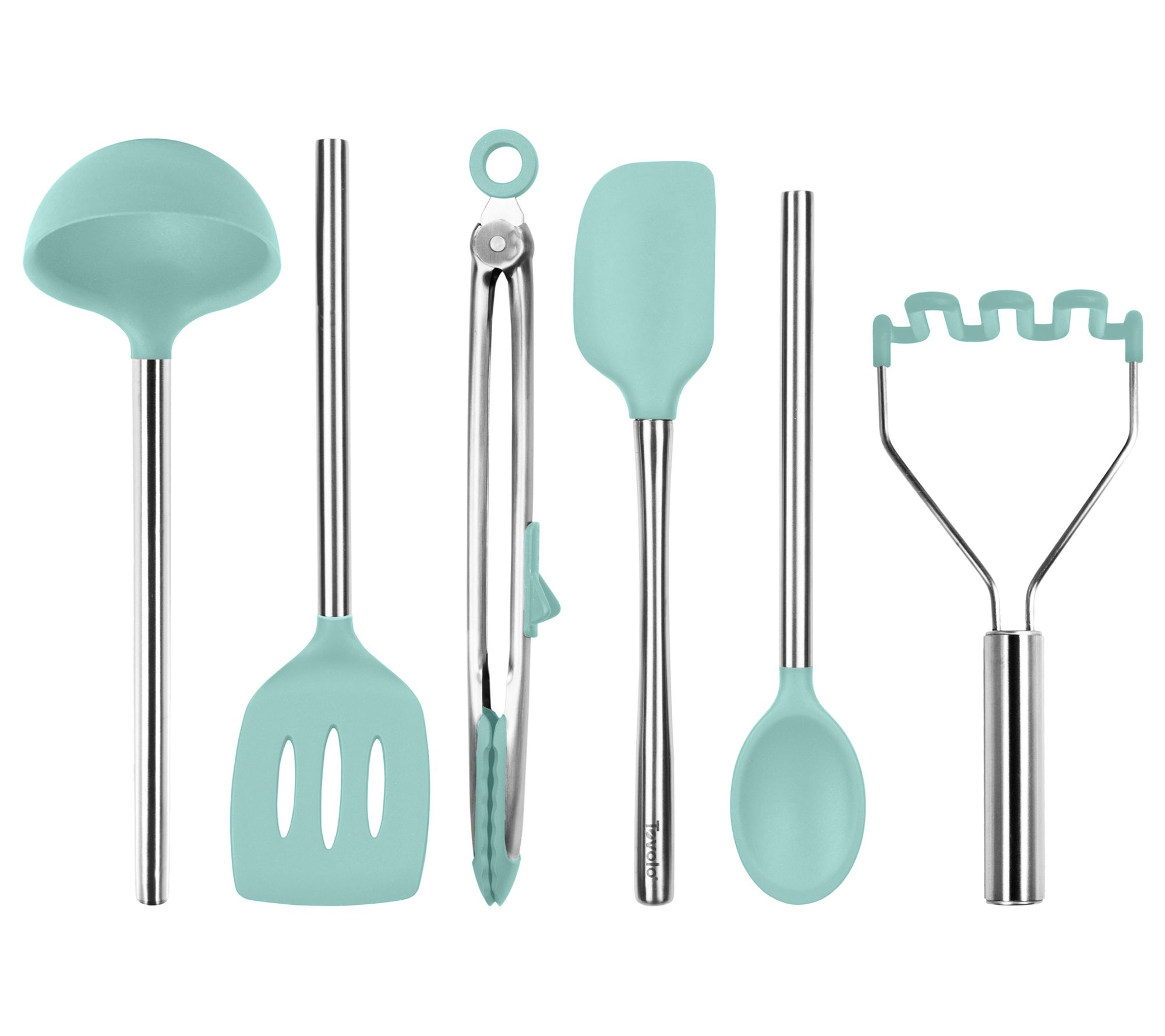 Tovolo Set of 6 Silicone Kitchen Utensils w/SSandles