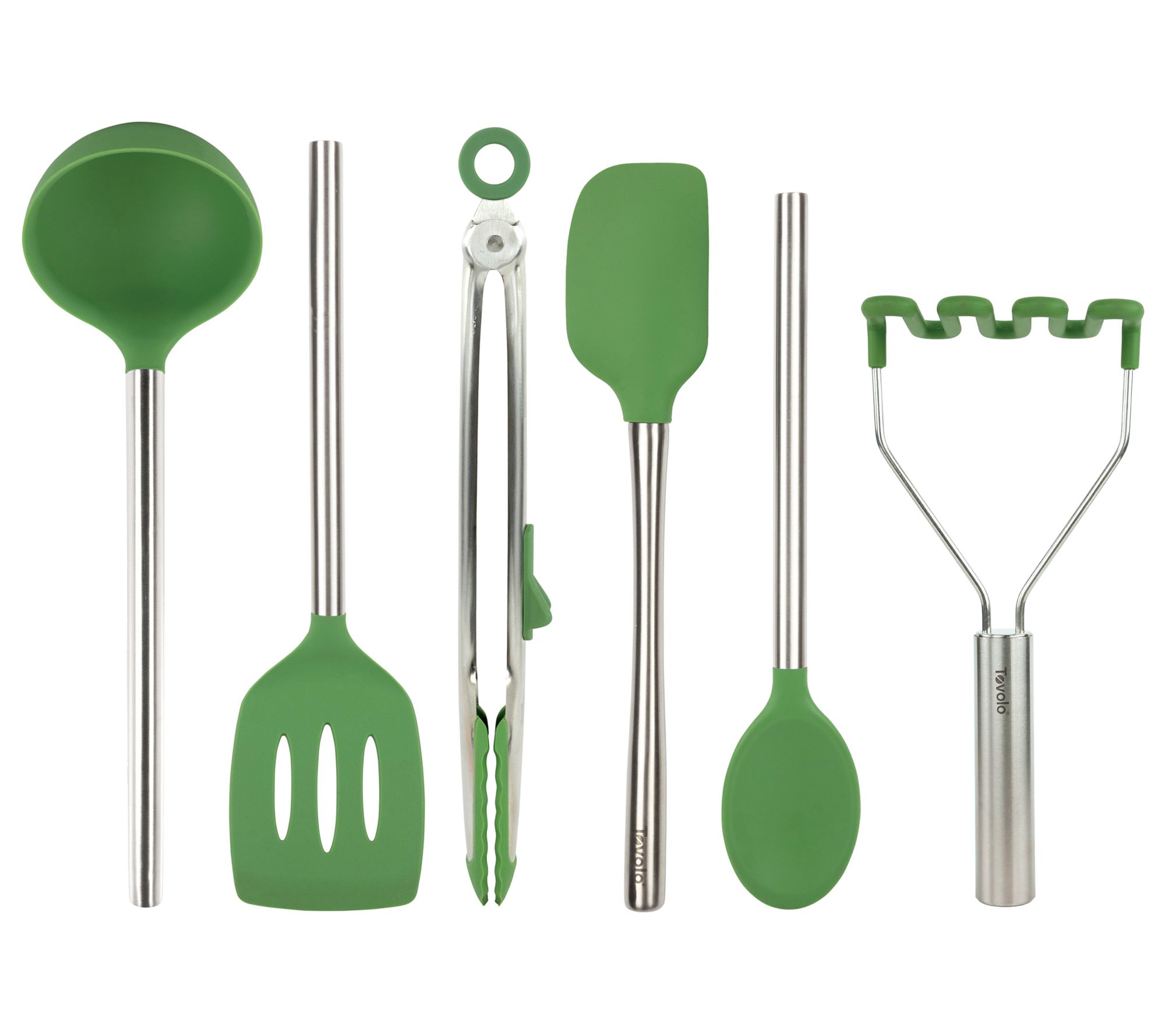 Tovolo Set of 6 Silicone Kitchen Utensils w/SS Handles