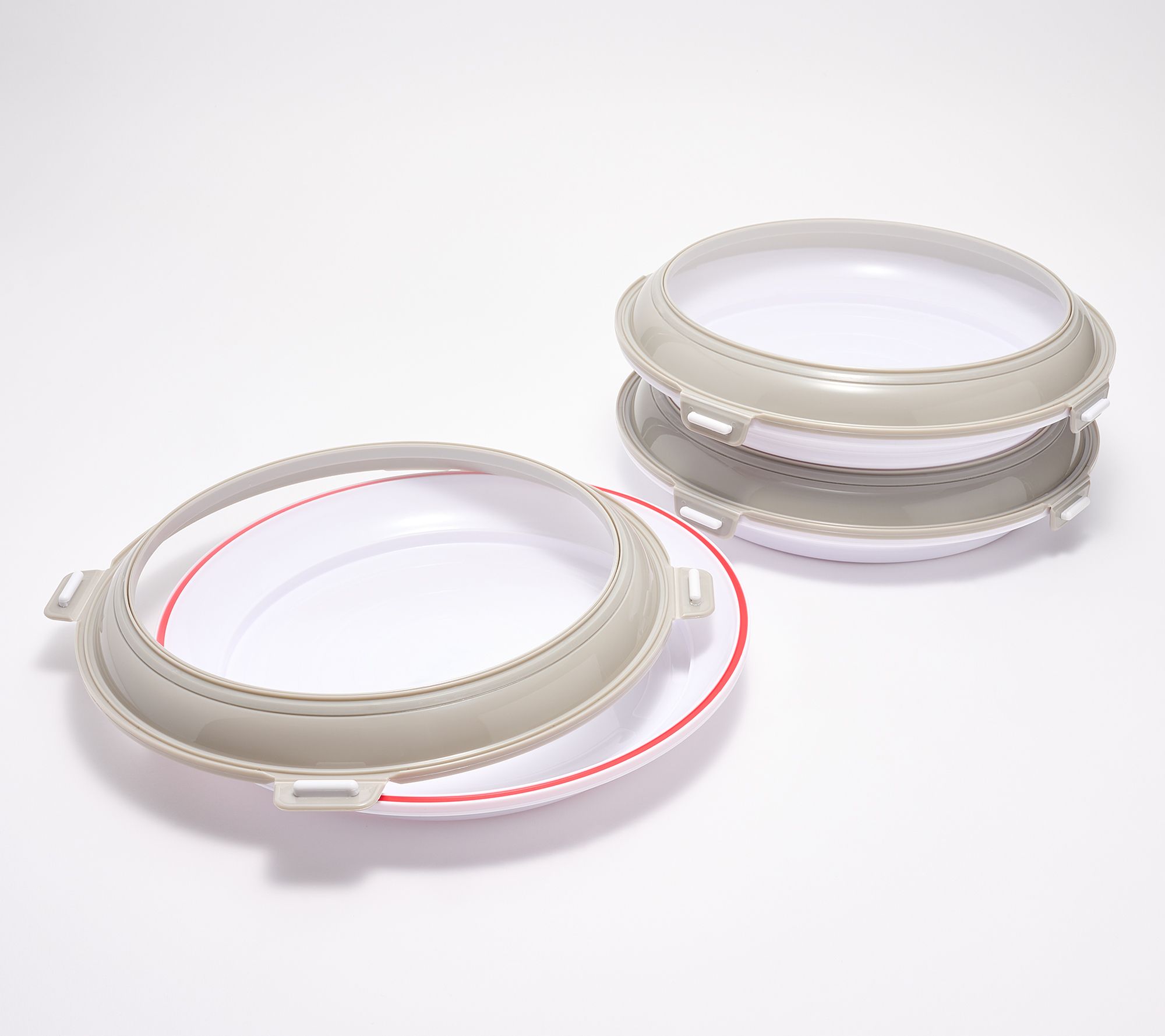 "As Is" Deni Set of 3 Serve & Store Plates with Reversible Lids