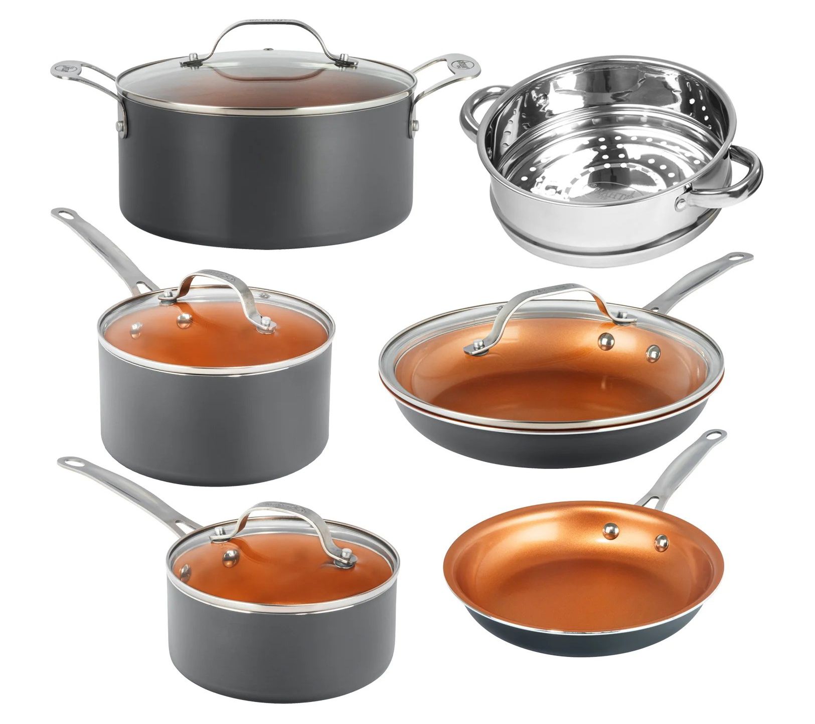 Gotham Steel Graphite 10 Piece Nonstick Ceramic Cookware Set