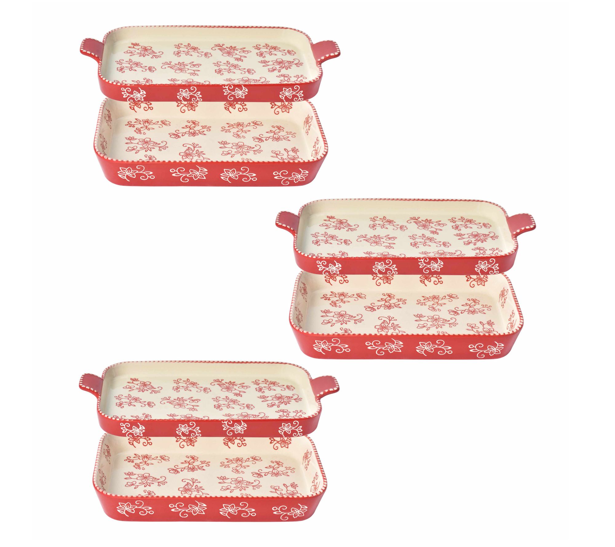 Temp-tations Floral Lace Set of 3 Micro Bakers with Lid-its