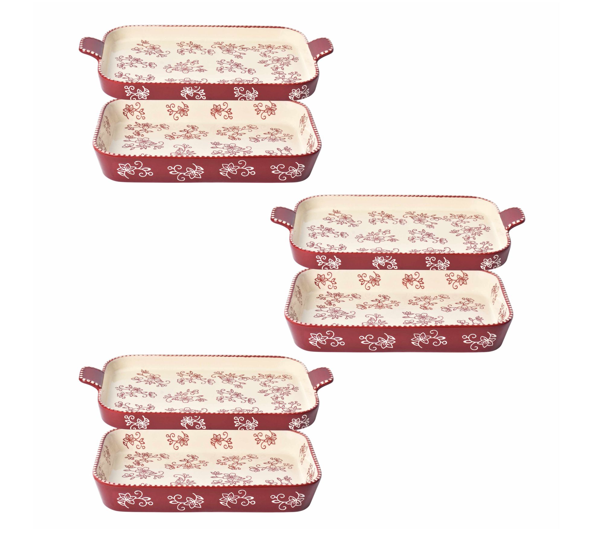 Temp-tations Floral Lace Set of 3 Micro Bakers with Lid-its